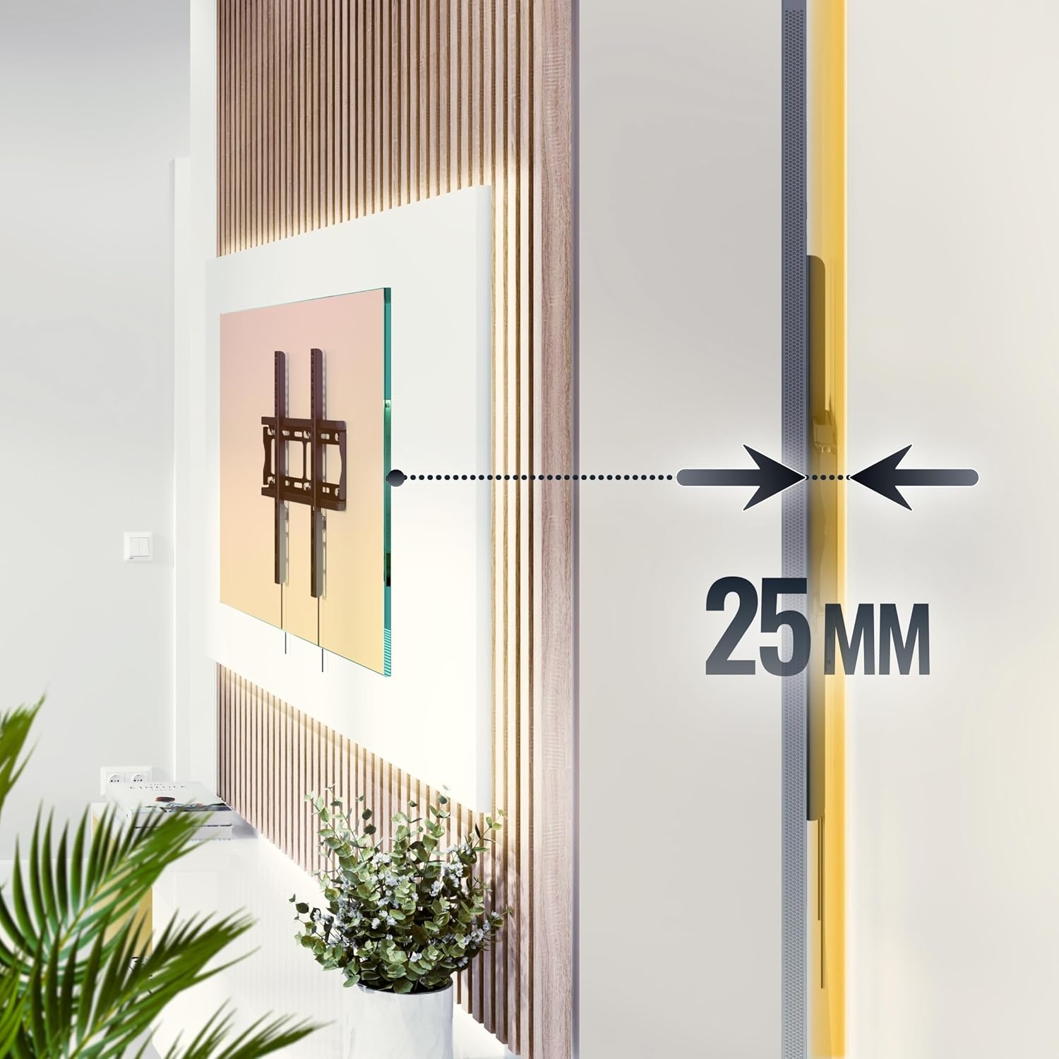 TV Muurbeugel 26-55 inch Zwart | Super Plat (25mm) | 60kg