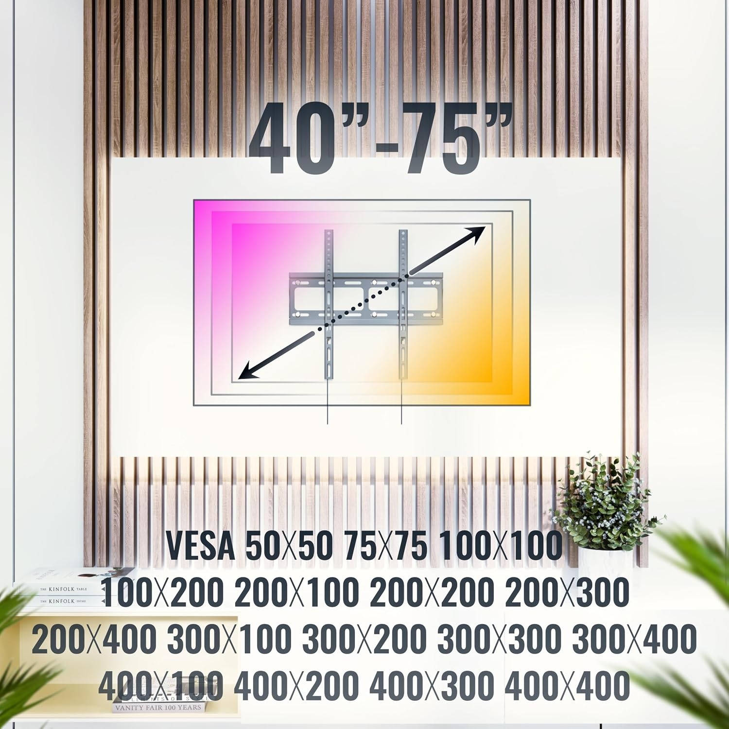 TV Muurbeugel 26-55 inch Zwart | Super Plat (25mm) | 60kg