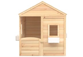 Houten Speelhuis met Afsluitbare Deur & Bloempotten - 41% Korting