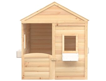 Speelhuis met Deur & Bloempotten - Massief Vurenhout (35% Korting)