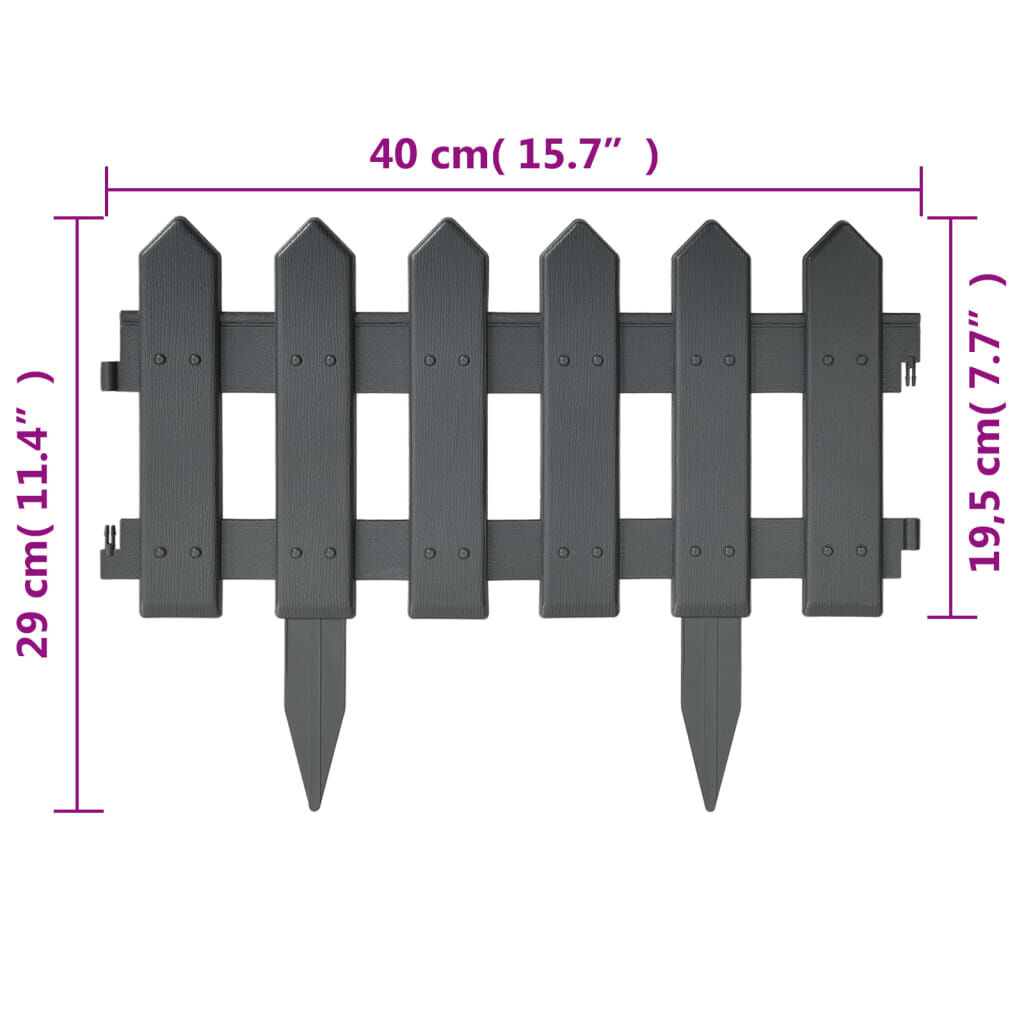 Gazonranden 25 Stuks (10m) - Antraciet PP