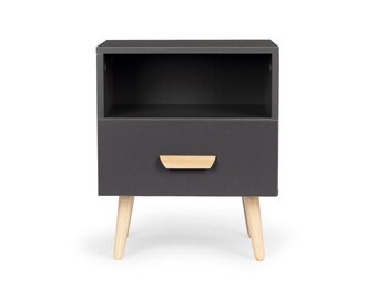 GRIJS NACHTKASTJE MET 1 LADE - 38x30x40cm - NU -12%