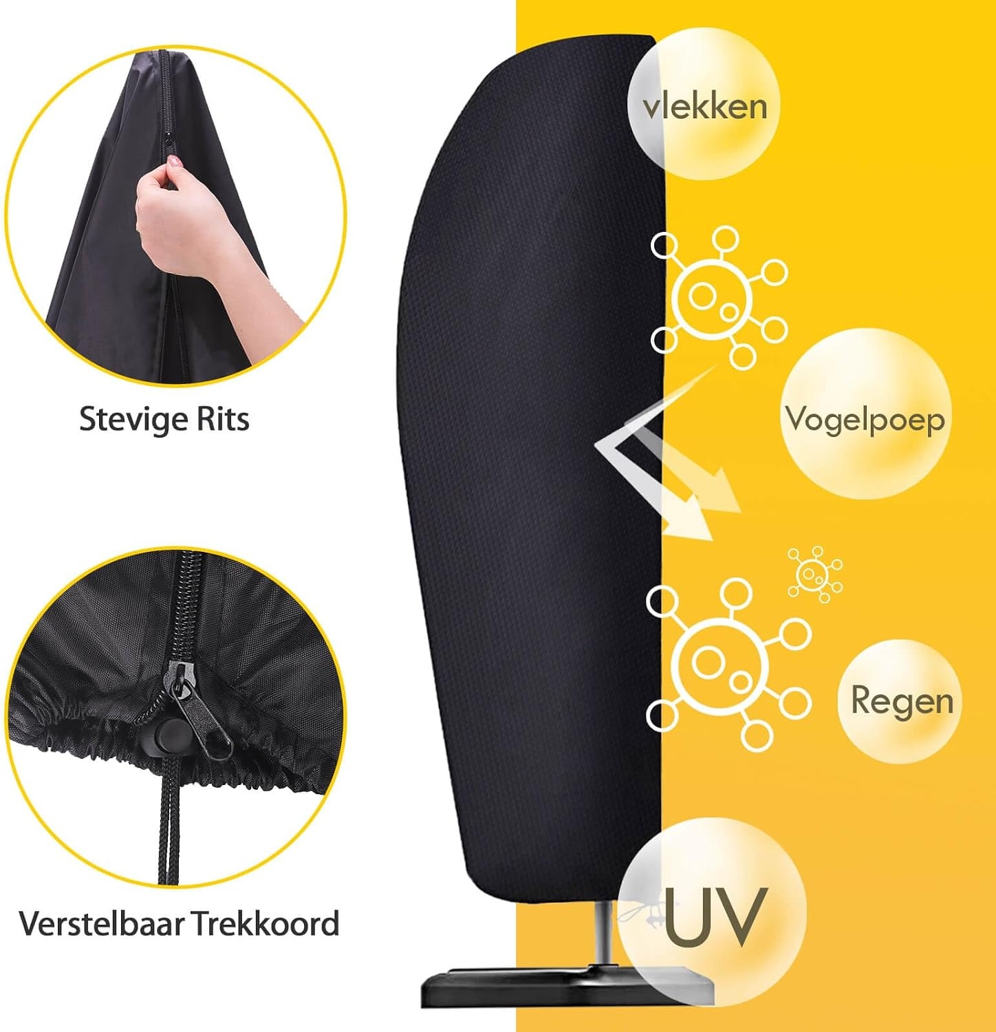 Waterdichte Parasolhoes Reinalin - 265cm - Zwart met Korting