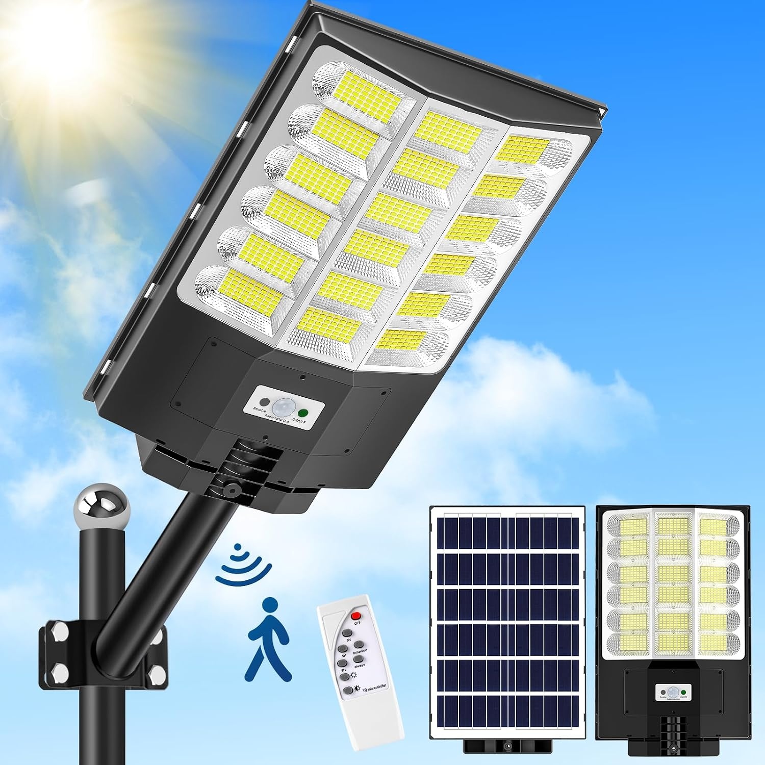 Solar Straatlantaarn 1200W met Bewegingssensor | 58% Korting