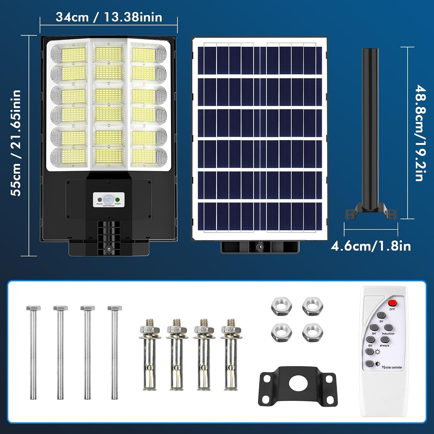 Solar Straatlantaarn 1200W met Bewegingssensor | 58% Korting