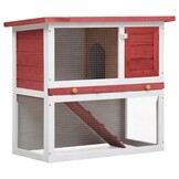 vidaXL Konijnenhok Buiten Hout Rood - 34% Korting!