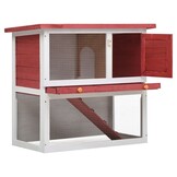 vidaXL Konijnenhok Buiten Hout Rood - 34% Korting!