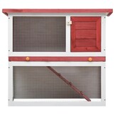 vidaXL Konijnenhok Buiten Hout Rood - 34% Korting!