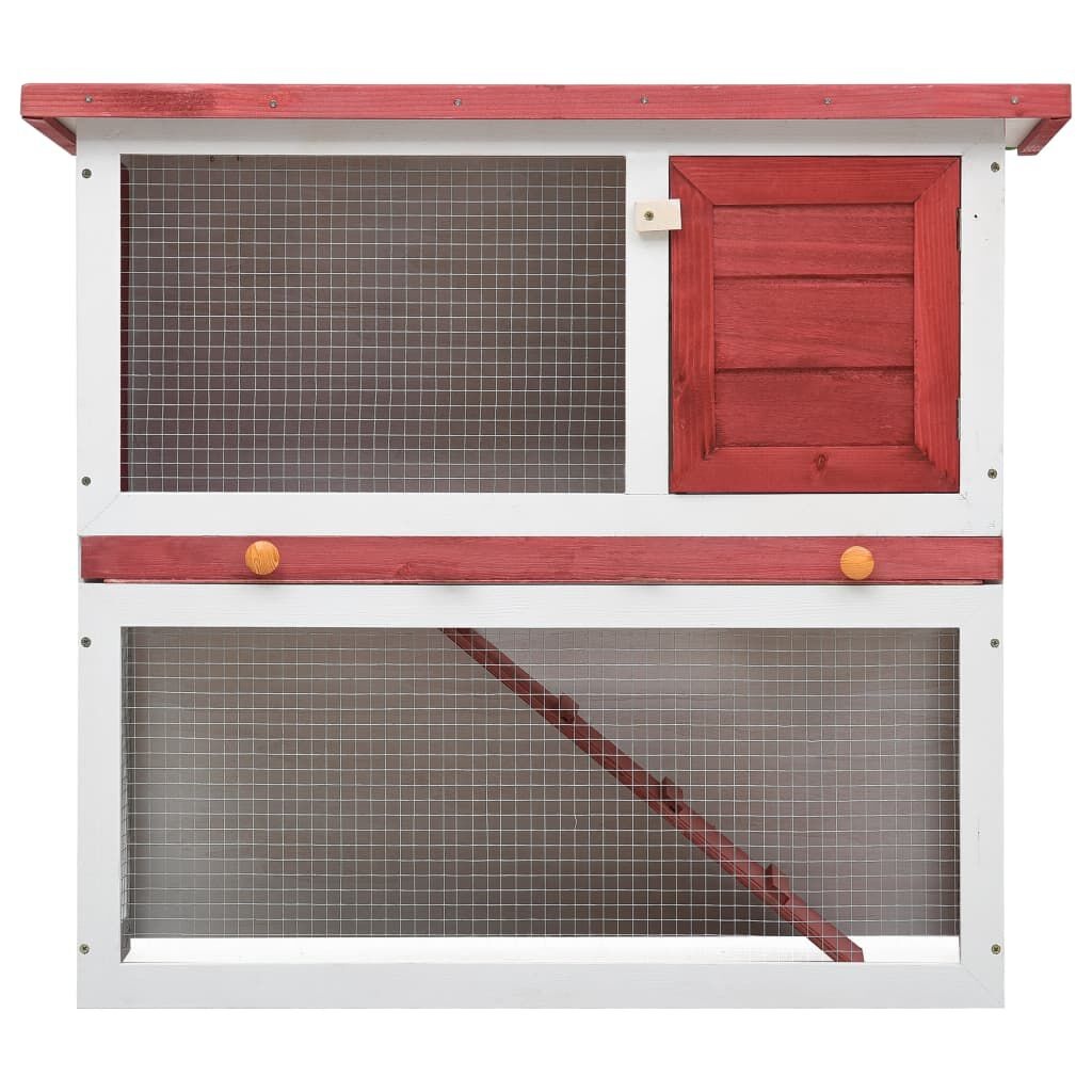 vidaXL Konijnenhok Buiten Hout Rood - 34% Korting!