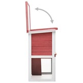 vidaXL Konijnenhok Buiten Hout Rood - 34% Korting!