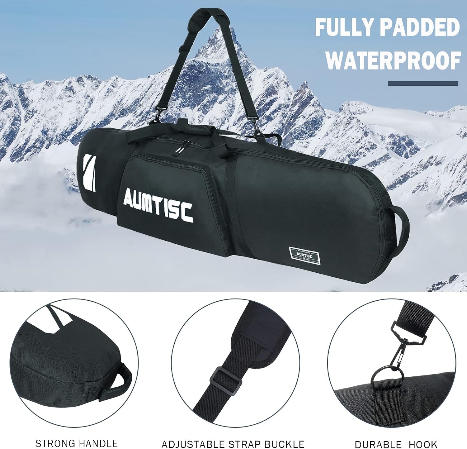 Gewatteerde Snowboardtas - 155cm/165cm - Ruim & Beschermend