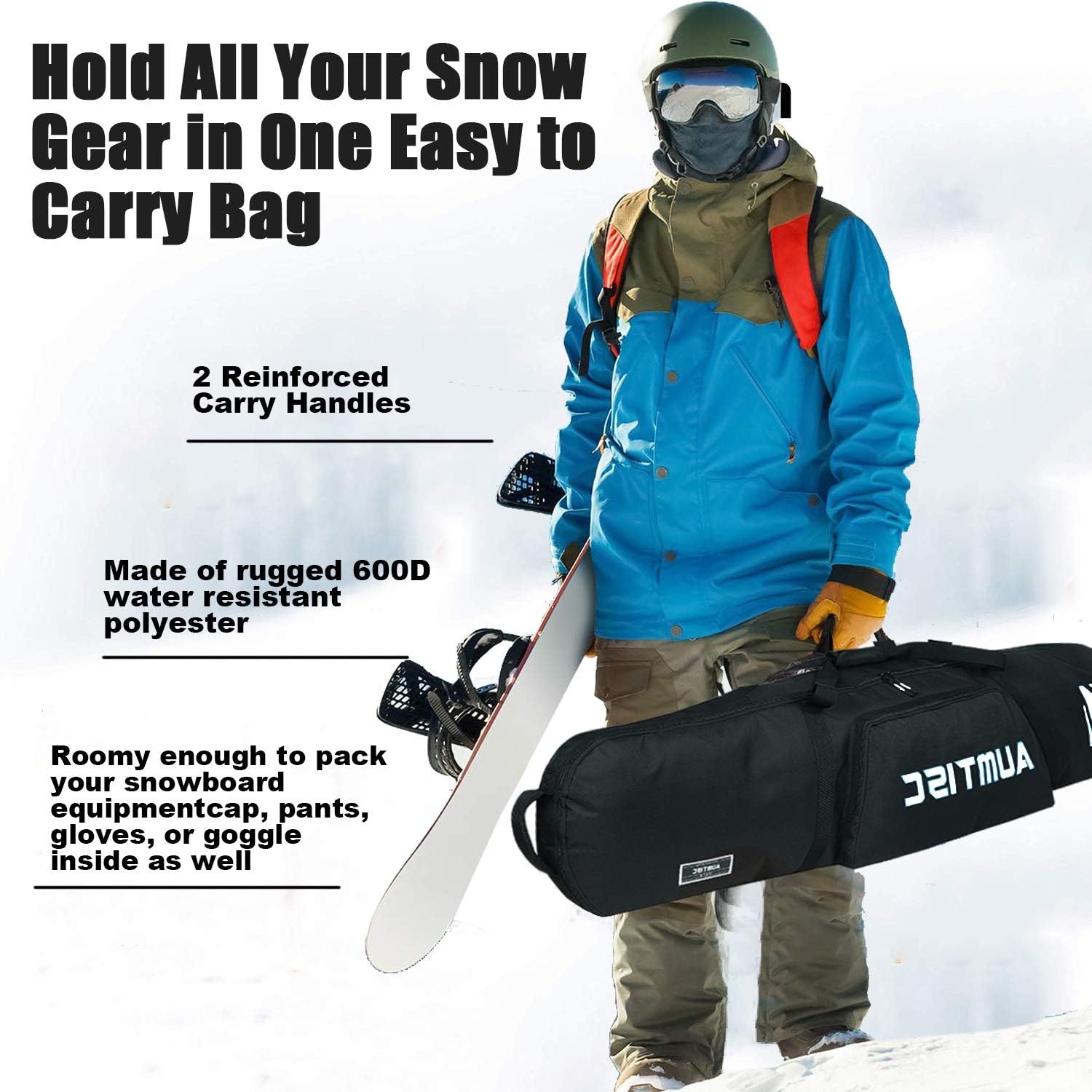 Gewatteerde Snowboardtas - 155cm/165cm - Ruim & Beschermend