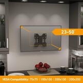 Kantel- & Draaibare TV Muurbeugel D-Line 23-50" | 32% Korting