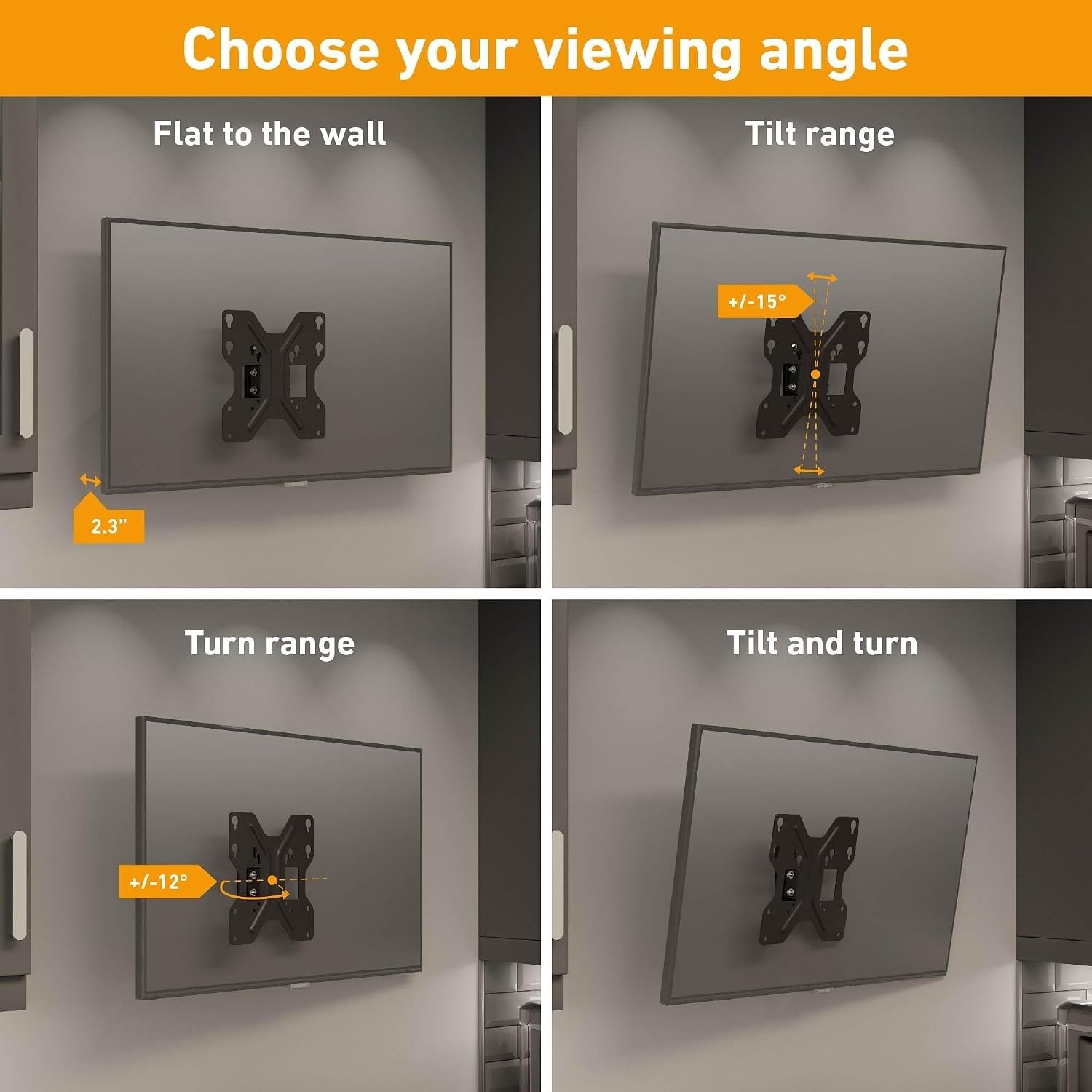 Kantel- & Draaibare TV Muurbeugel D-Line 23-50" | 32% Korting