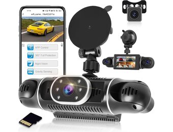 Dashcam 1080p met 4 Camera's & WiFi - 34% Korting