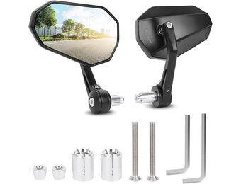 Motorfiets Spiegels Set - Universeel - Zwart - 28% Korting