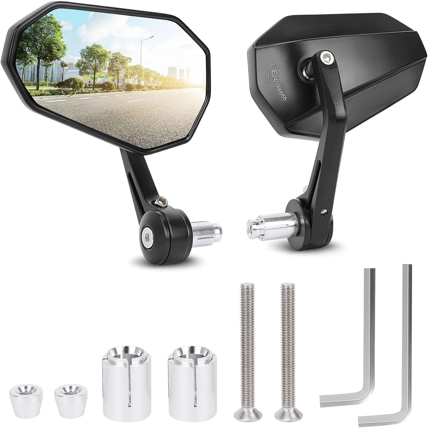 Motorfiets Spiegels Set - Universeel - Zwart - 28% Korting