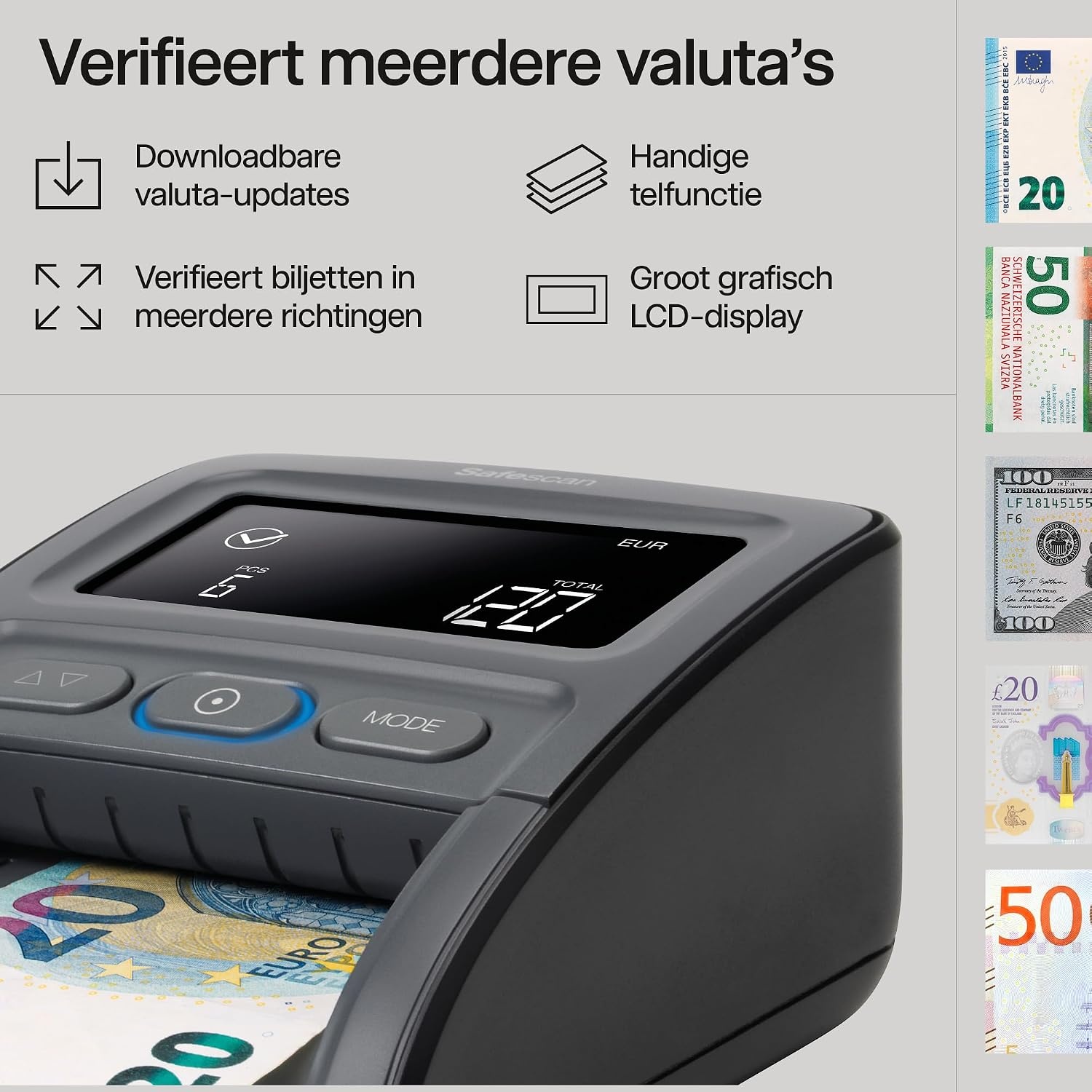 Valsgelddetector Safescan 155-S (G2) met 34% korting