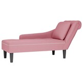Roze fluwelen chaise longue met kussen - 35% korting