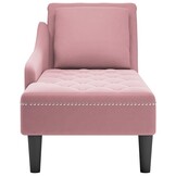 Roze fluwelen chaise longue met kussen - 35% korting