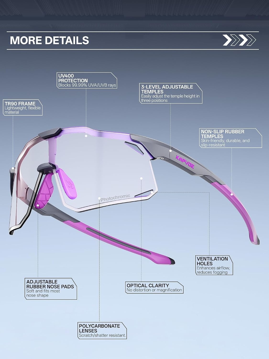 Fietsciclens met fotocromische glazen - UV bescherming (33% korting)