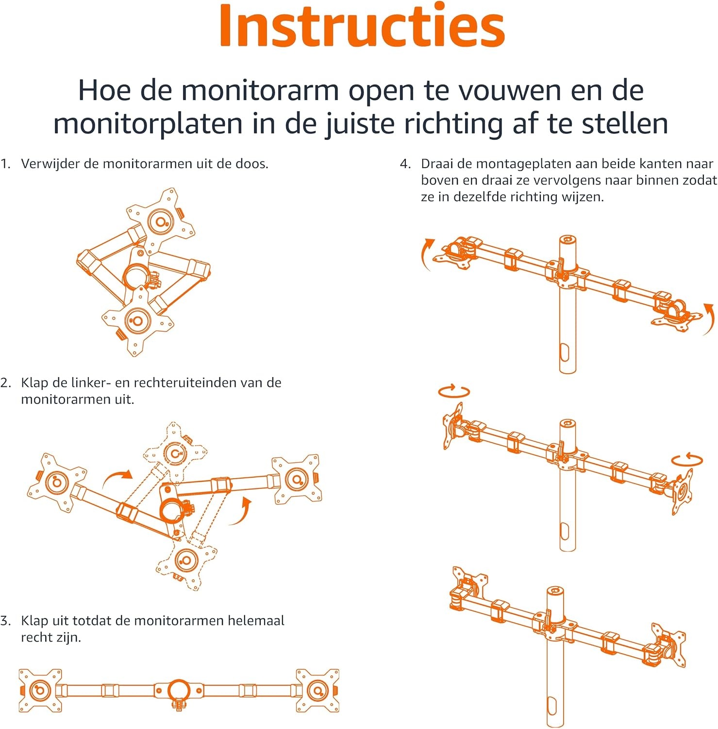 Dubbele Monitorarm Zwart - 53% Korting