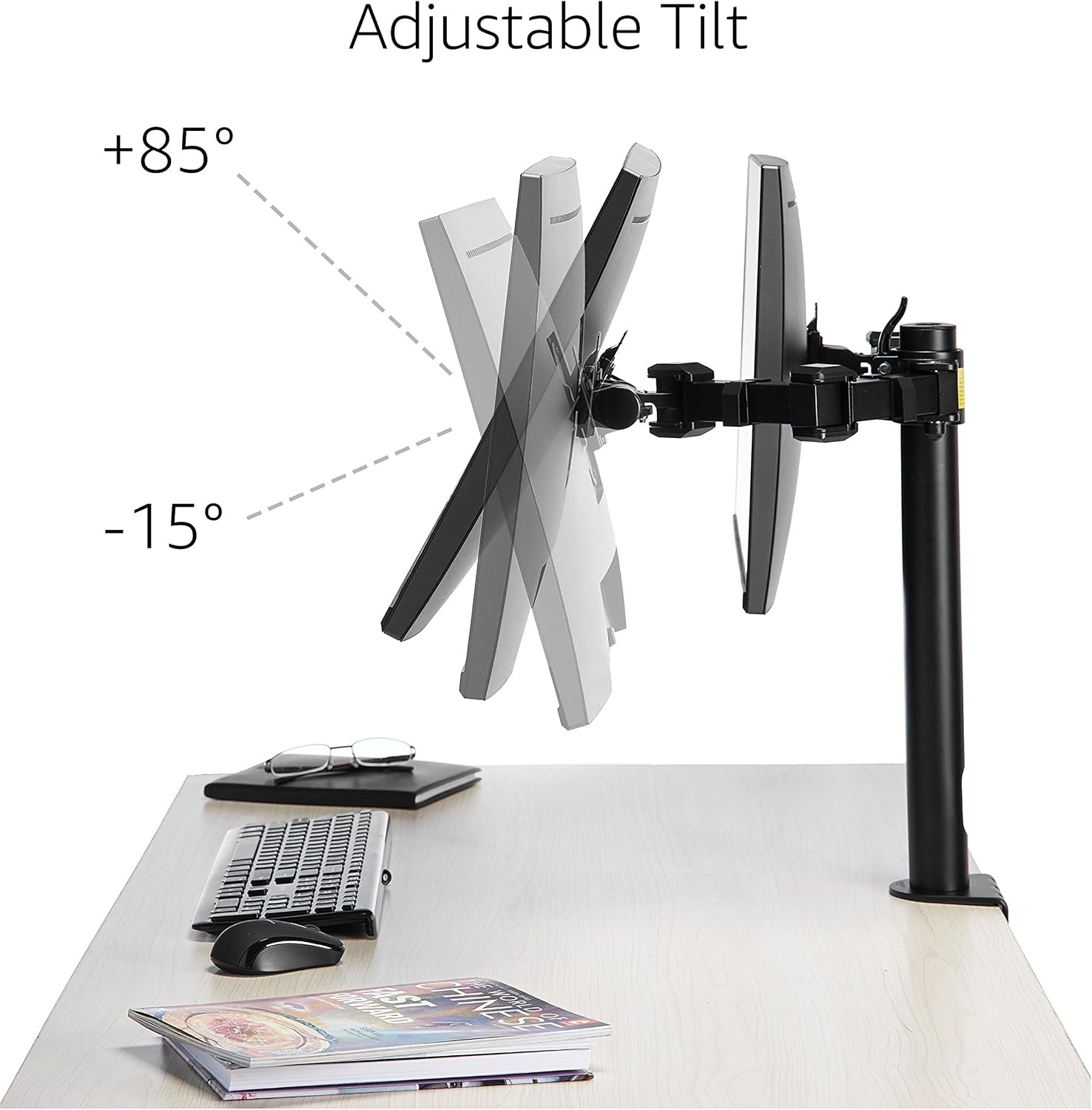 Dubbele Monitorarm Zwart - 53% Korting