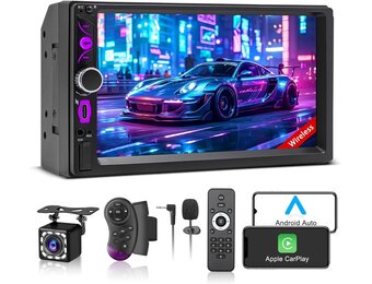 Dubbel DIN Autoradio met 7" Touchscreen & Achteruitrijcamera | 34% Korting