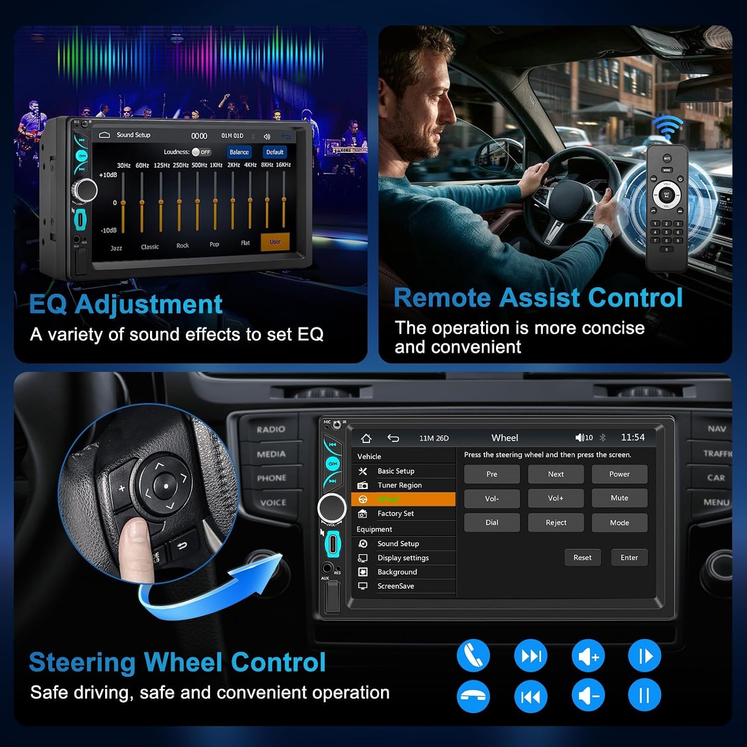 Dubbel DIN Autoradio met 7" Touchscreen & Achteruitrijcamera | 34% Korting