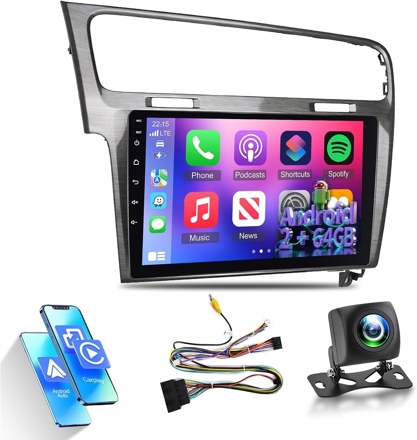 Android 13 Autoradio VW Golf 7 MK7 met 35% Korting