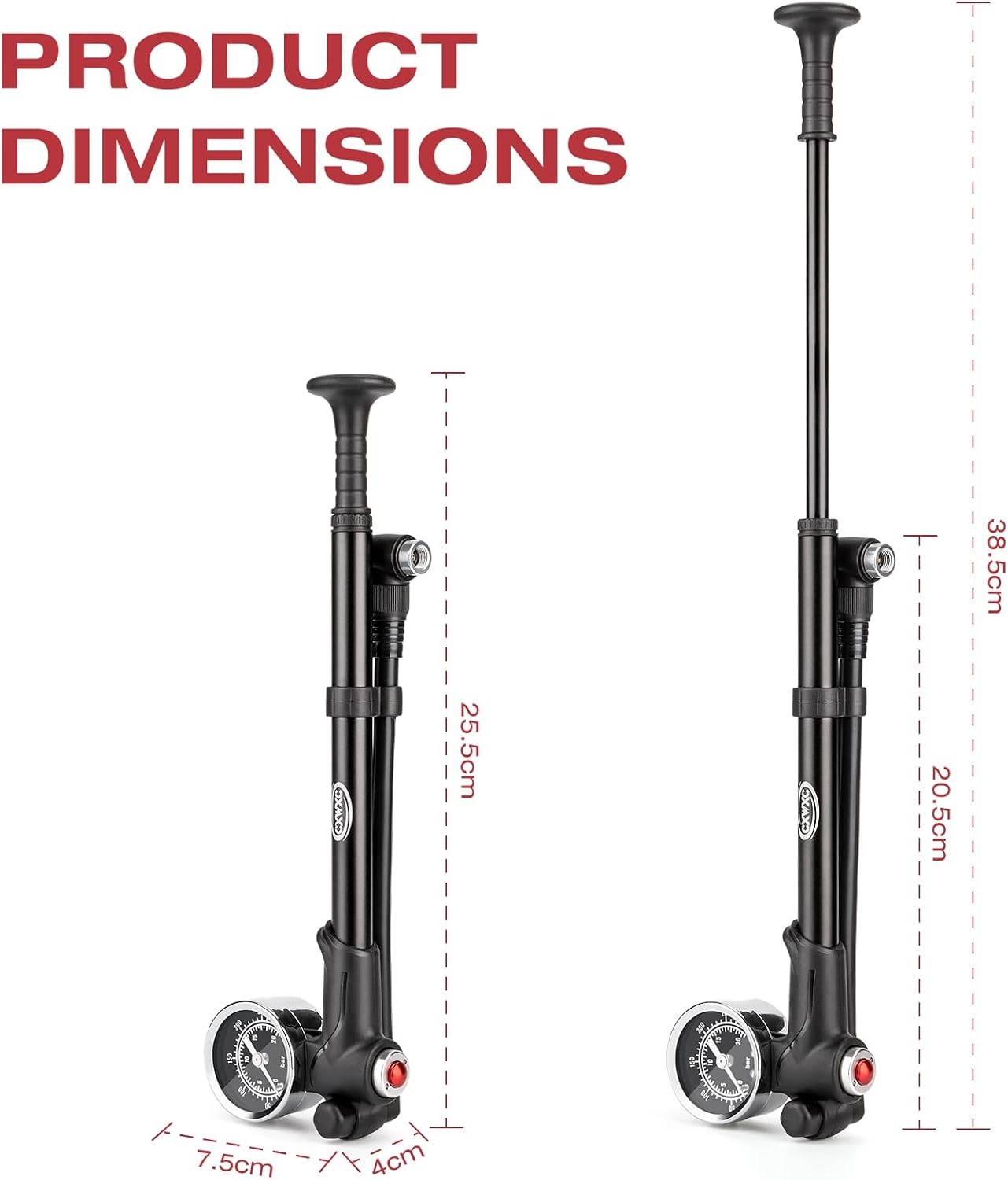 Hogedruk Demperpomp Fiets - Max 300 PSI - 28% Korting
