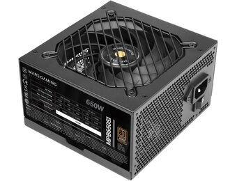 Mars Gaming MPB650SI, ATX Voeding PC 650W, 7 Jaar Garantie, 80Plus Bronze 230V, 90% Efficiëntie, SI Extreme Silence Ventilator met Koperen Kern, AI2-RPM, DC-DC en SMD Technologieën, Zwart