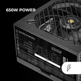 Mars Gaming MPB650SI, ATX Voeding PC 650W, 7 Jaar Garantie, 80Plus Bronze 230V, 90% Efficiëntie, SI Extreme Silence Ventilator met Koperen Kern, AI2-RPM, DC-DC en SMD Technologieën, Zwart