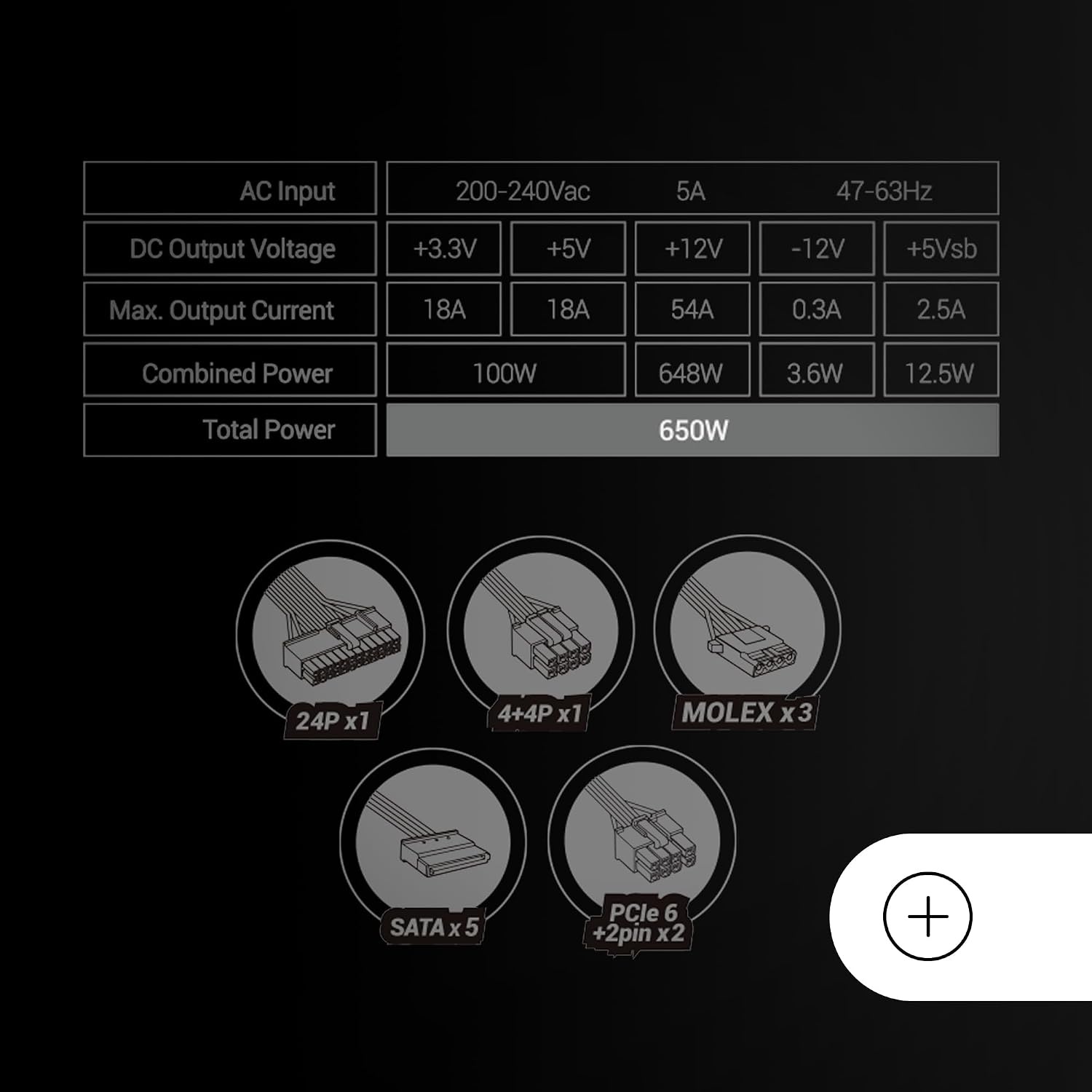 Mars Gaming MPB650SI, ATX Voeding PC 650W, 7 Jaar Garantie, 80Plus Bronze 230V, 90% Efficiëntie, SI Extreme Silence Ventilator met Koperen Kern, AI2-RPM, DC-DC en SMD Technologieën, Zwart