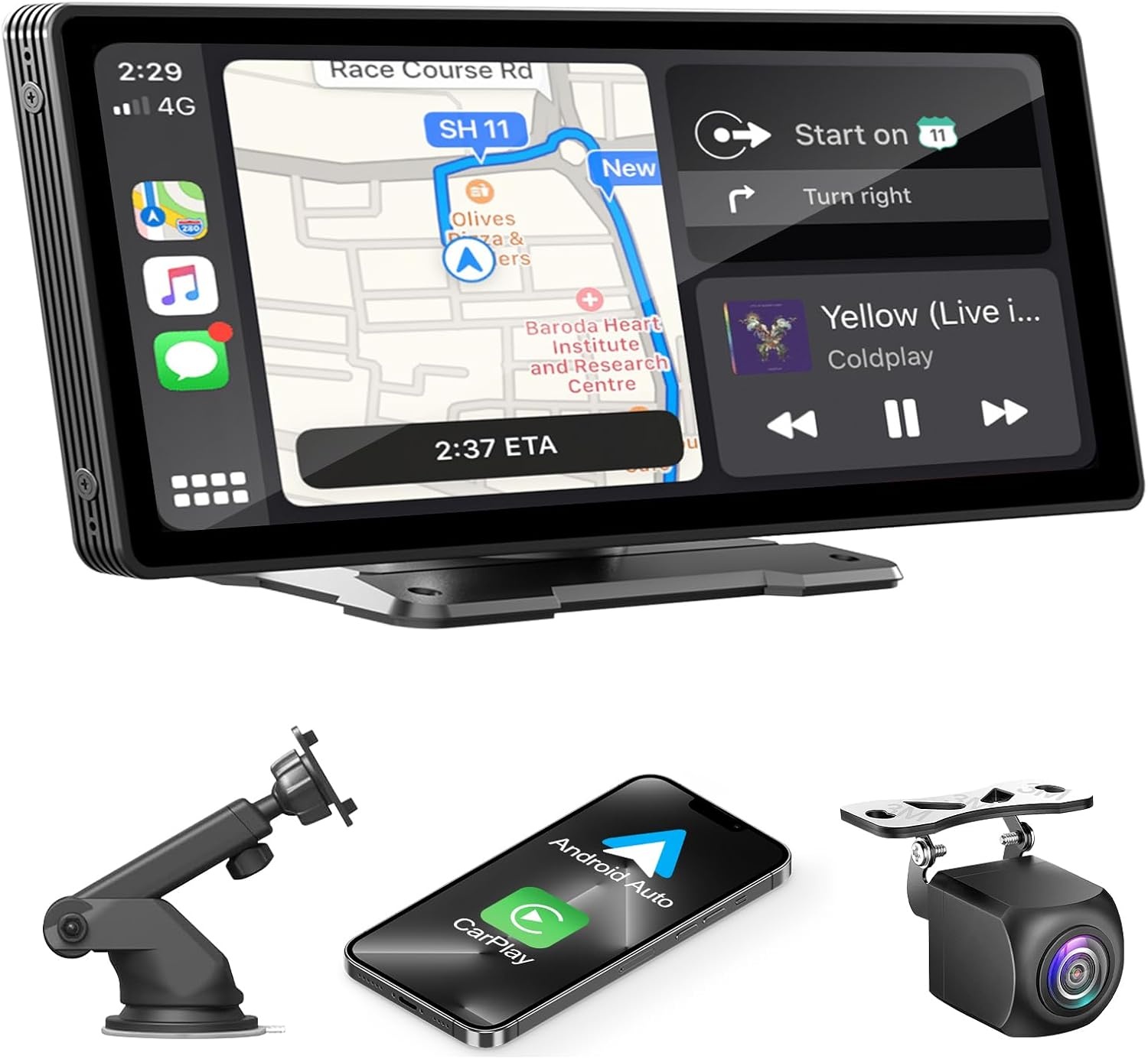 Draagbare Autoradio 10.26" met CarPlay/Android Auto & Camera (34% Korting)