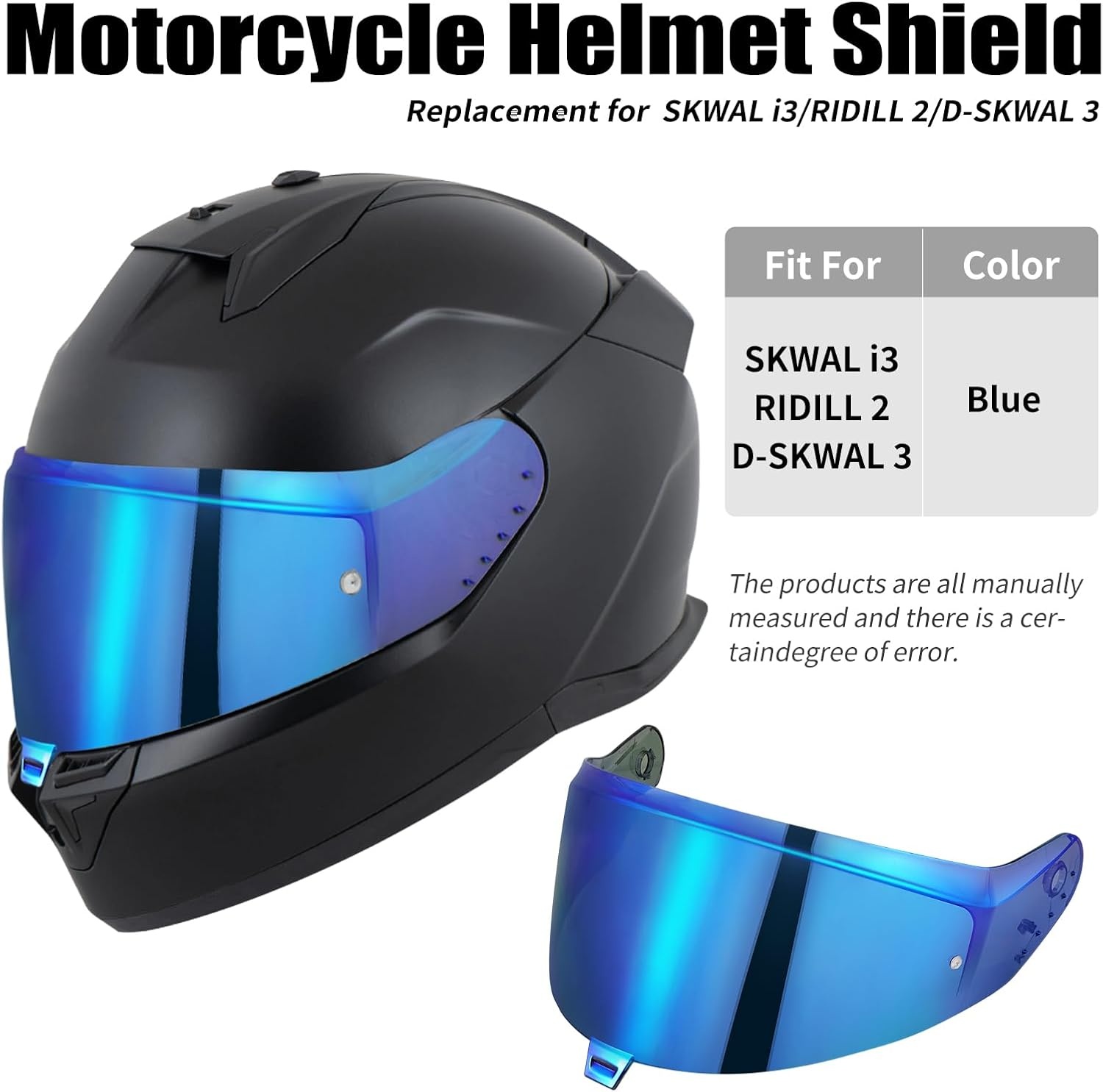 Helmvizier Blauw Chroom 34% Korting - Shark SKWAL i3/RIDILL 2/D-SKWAL 3