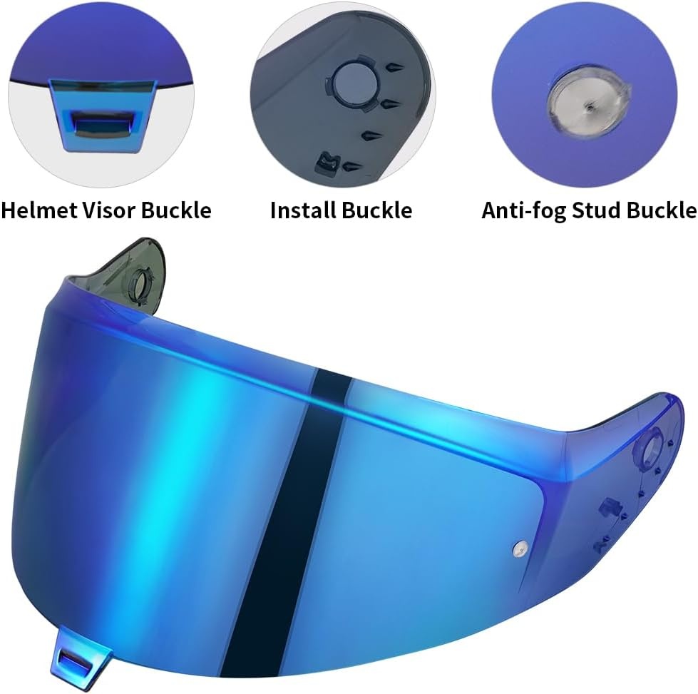 Helmvizier Blauw Chroom 34% Korting - Shark SKWAL i3/RIDILL 2/D-SKWAL 3