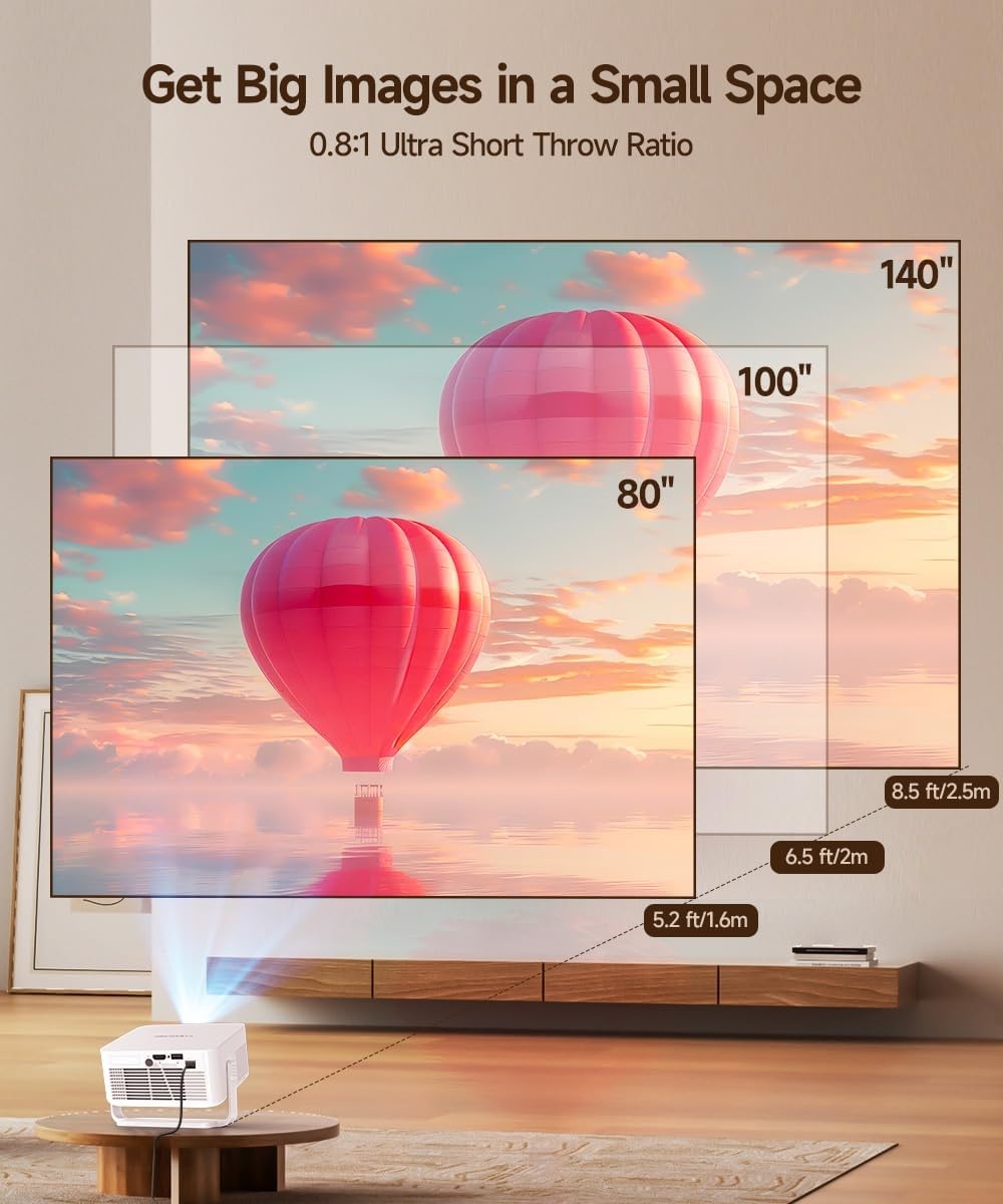 Mini-beamer Thuisbioscoop HY300max 4K/8K HDR 260 ANSI - 54% Korting