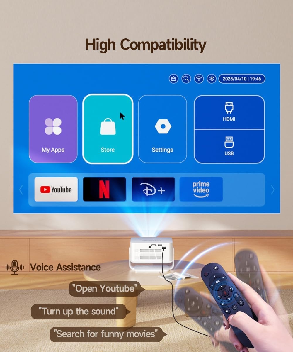 Mini-beamer Thuisbioscoop HY300max 4K/8K HDR 260 ANSI - 54% Korting