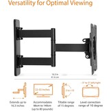 TV Muurbeugel 26-55 inch - Draaibaar & Kantelbaar - Zwart - 32% Korting