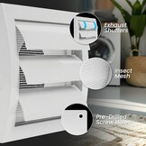 Ventilatiekit Muurdoorvoer 100mm voor Droger - Wit - 59% Korting!