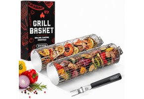 Rolgrillmand RVS - Grote Cilinder - BBQ & Camping - 67% Korting