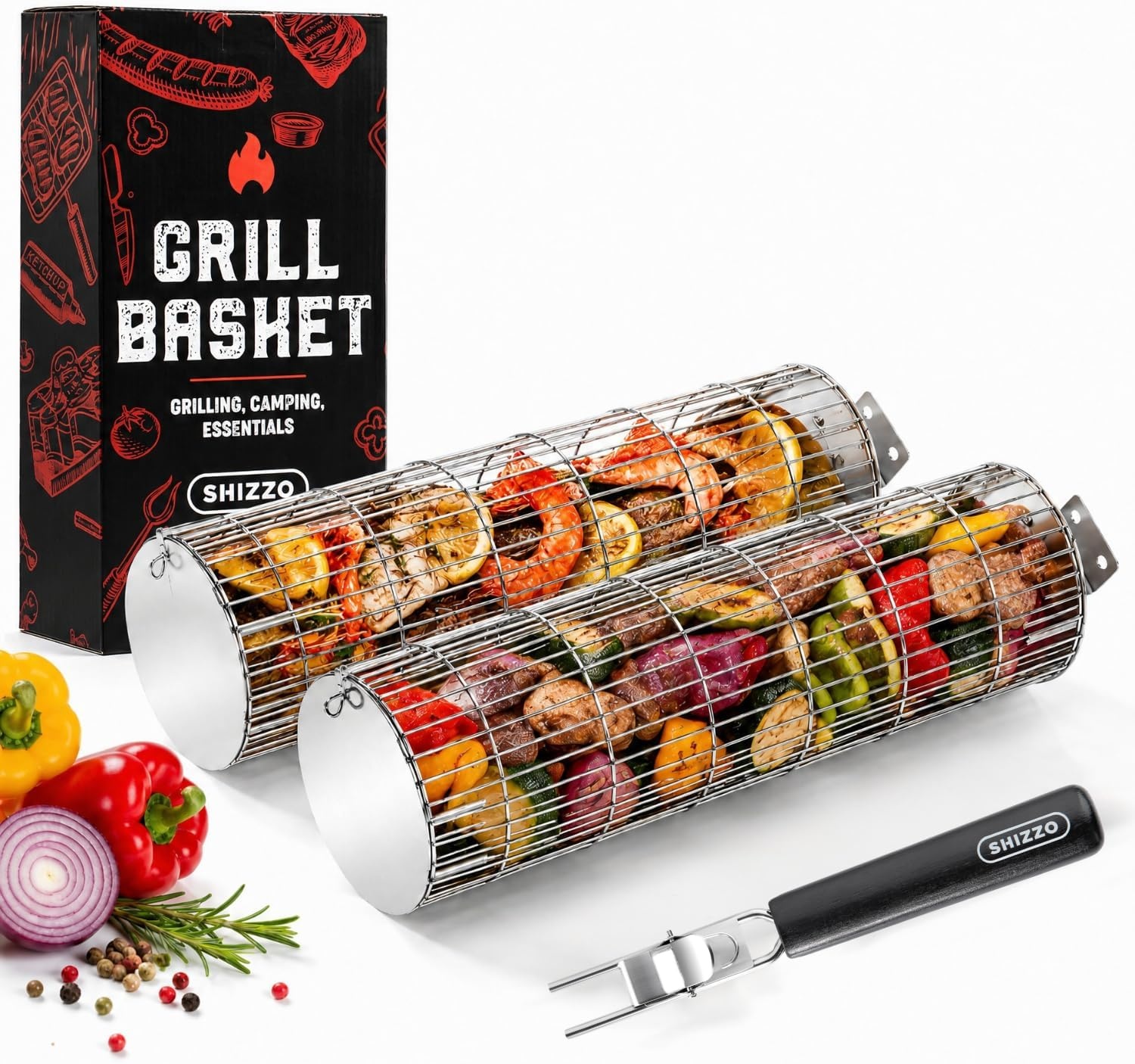 Grote Cilinder Rolgrillmand - 72% Korting - Roestvrij Staal