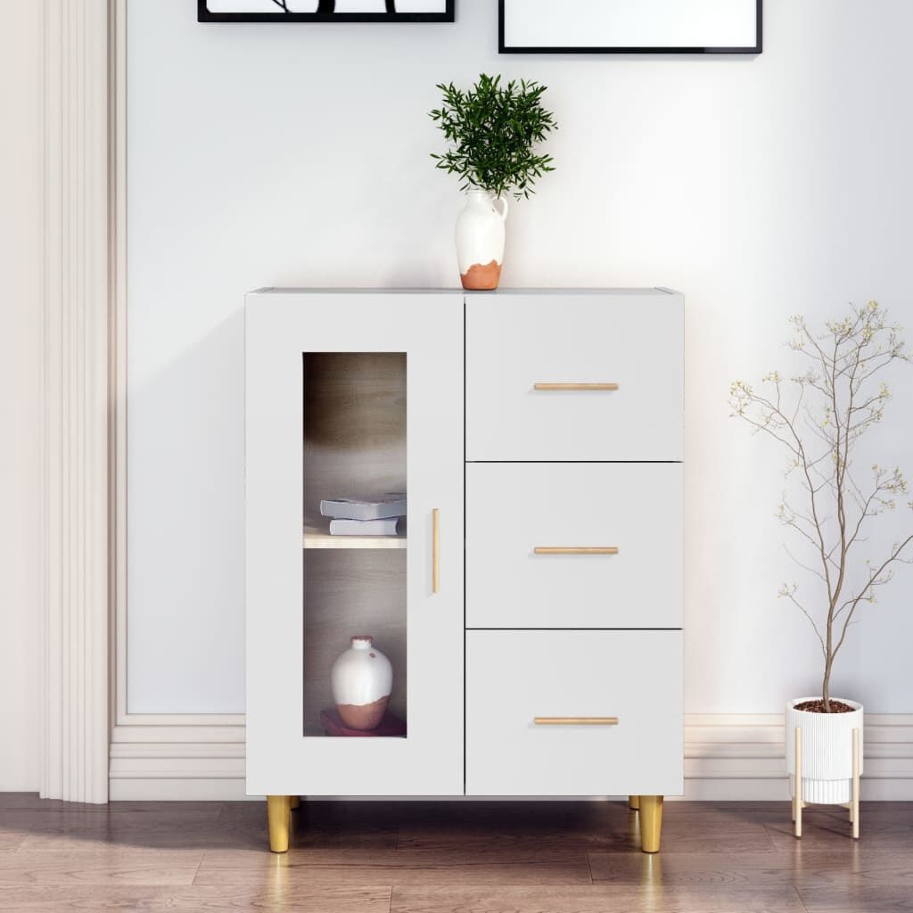 Dressoir bewerkt hout wit - 69,5x34x90 cm | 41% Korting