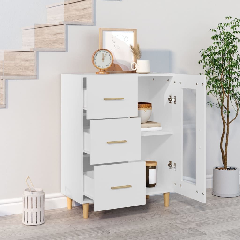 Dressoir bewerkt hout wit - 69,5x34x90 cm | 41% Korting