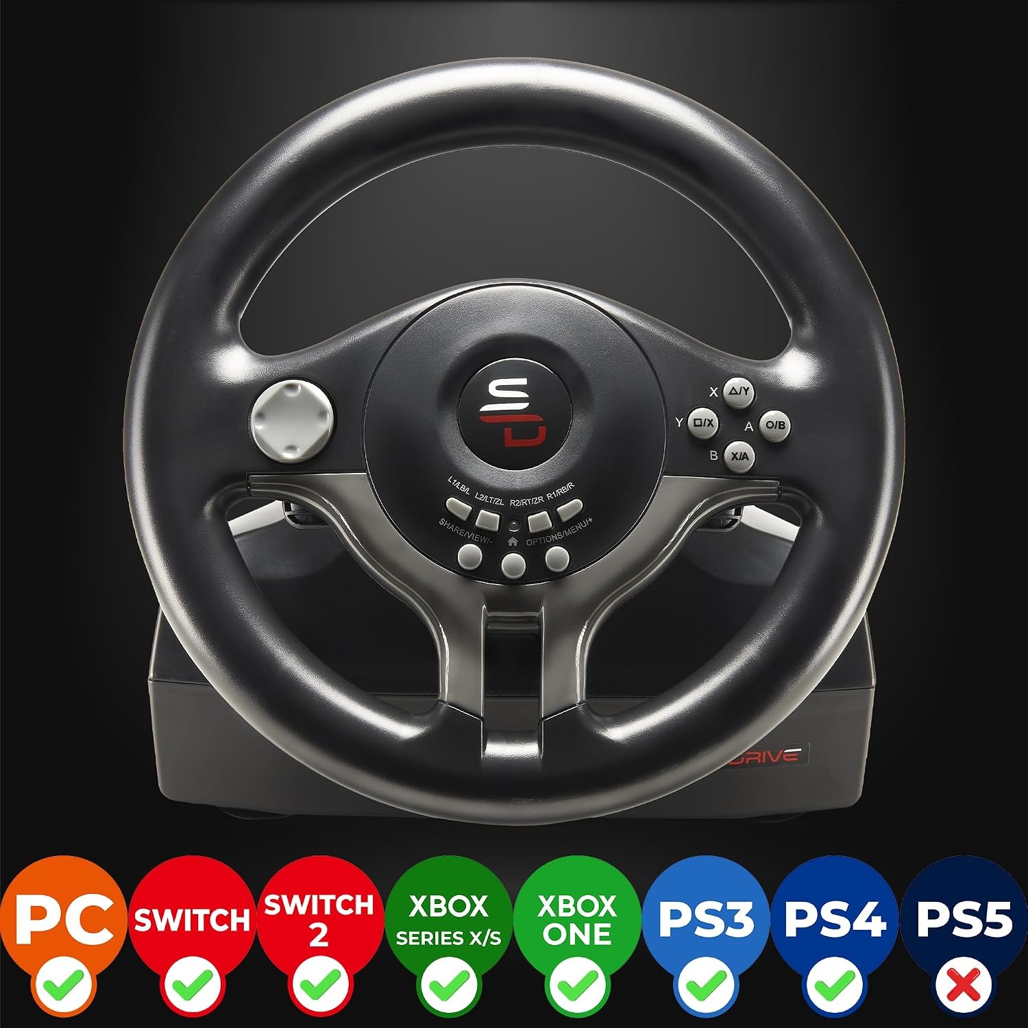 Superdrive SV250 Gaming Handlebar with Pedals and Paddles for Switch 2 - Switch - PS4 - Xbox Serie X - PC - Xbox One
