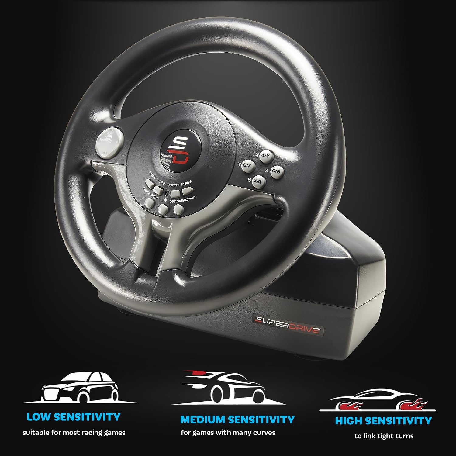Superdrive SV250 Gaming Handlebar with Pedals and Paddles for Switch 2 - Switch - PS4 - Xbox Serie X - PC - Xbox One