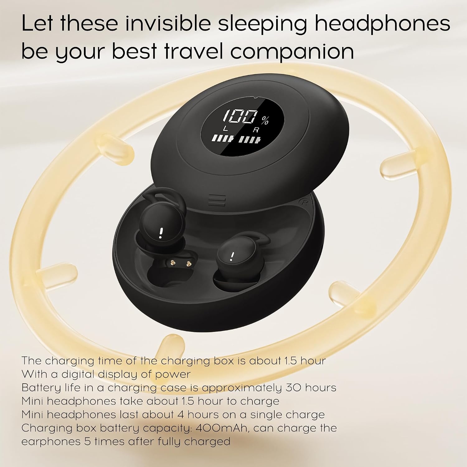 Draadloze Slaap Oordopjes Zwart - Bluetooth 6.0 - 69% Korting