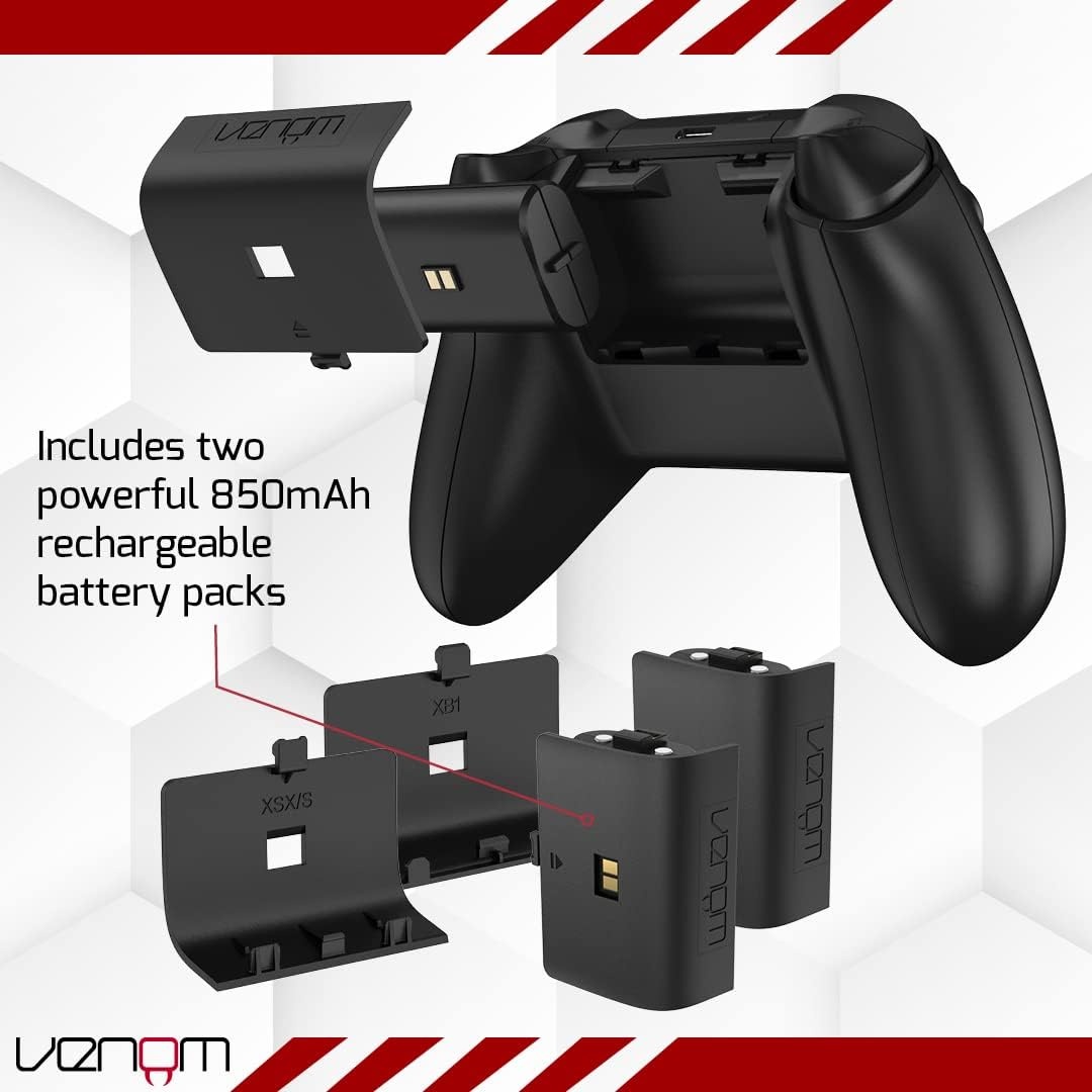 Venom Dubbel Oplaaddock + 2 Batterijen - Zwart (Xbox Series X/S & One)