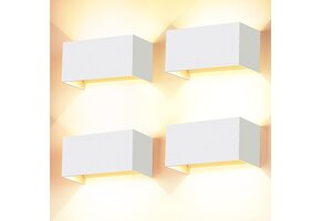 4x LED Wandlampen Wit 3000K IP65 Instelbaar (30% Korting)